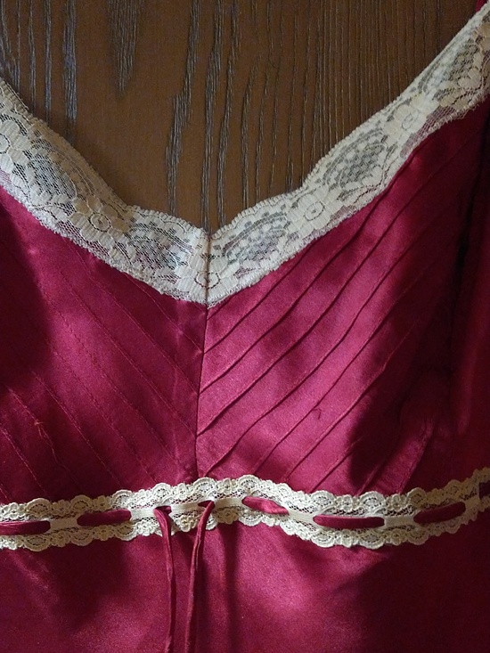 Rose Red Silk Cami Top Size L - Picture 2 of 6